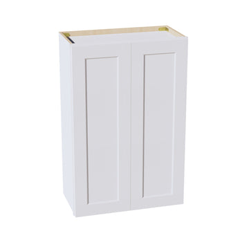 HF-W2436: Frost White Shaker 24"W x 36"H 2 Doors & 2 Shelves Standard Wall Cabinet