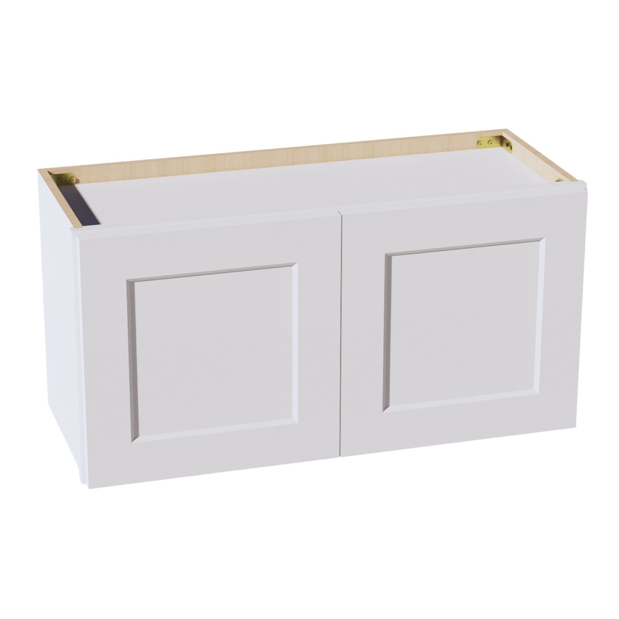 HF-W3015: Frost White Shaker 30"W x 15"H 2 Doors Standard Wall Bridge Cabinet