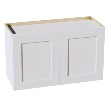 HF-W3018: Frost White Shaker 30"W x 18"H 2 Doors Standard Wall Bridge Cabinet