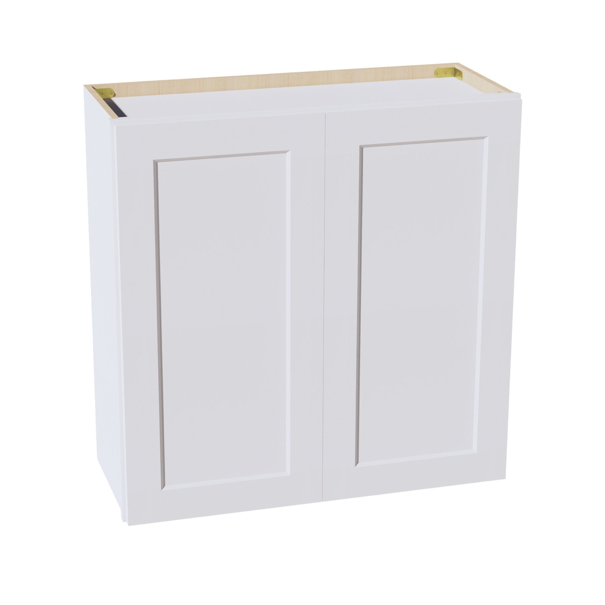 HF-W3030: Frost White Shaker 30"W x 30"H 2 Doors & 2 Shelves Standard Wall Cabinet