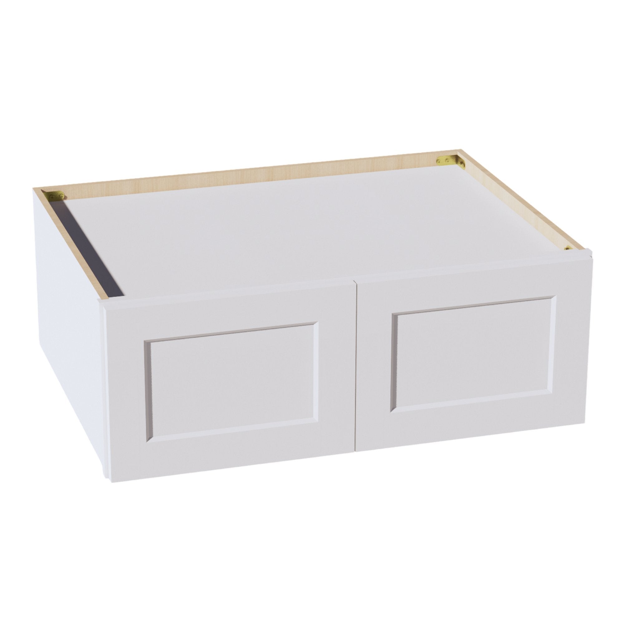 HF-W331224: Frost White Shaker 33"W x 12"H x 24"D 2 Doors Standard Bridge Wall Cabinet