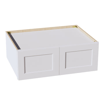 HF-W331224: Frost White Shaker 33"W x 12"H x 24"D 2 Doors Standard Bridge Wall Cabinet