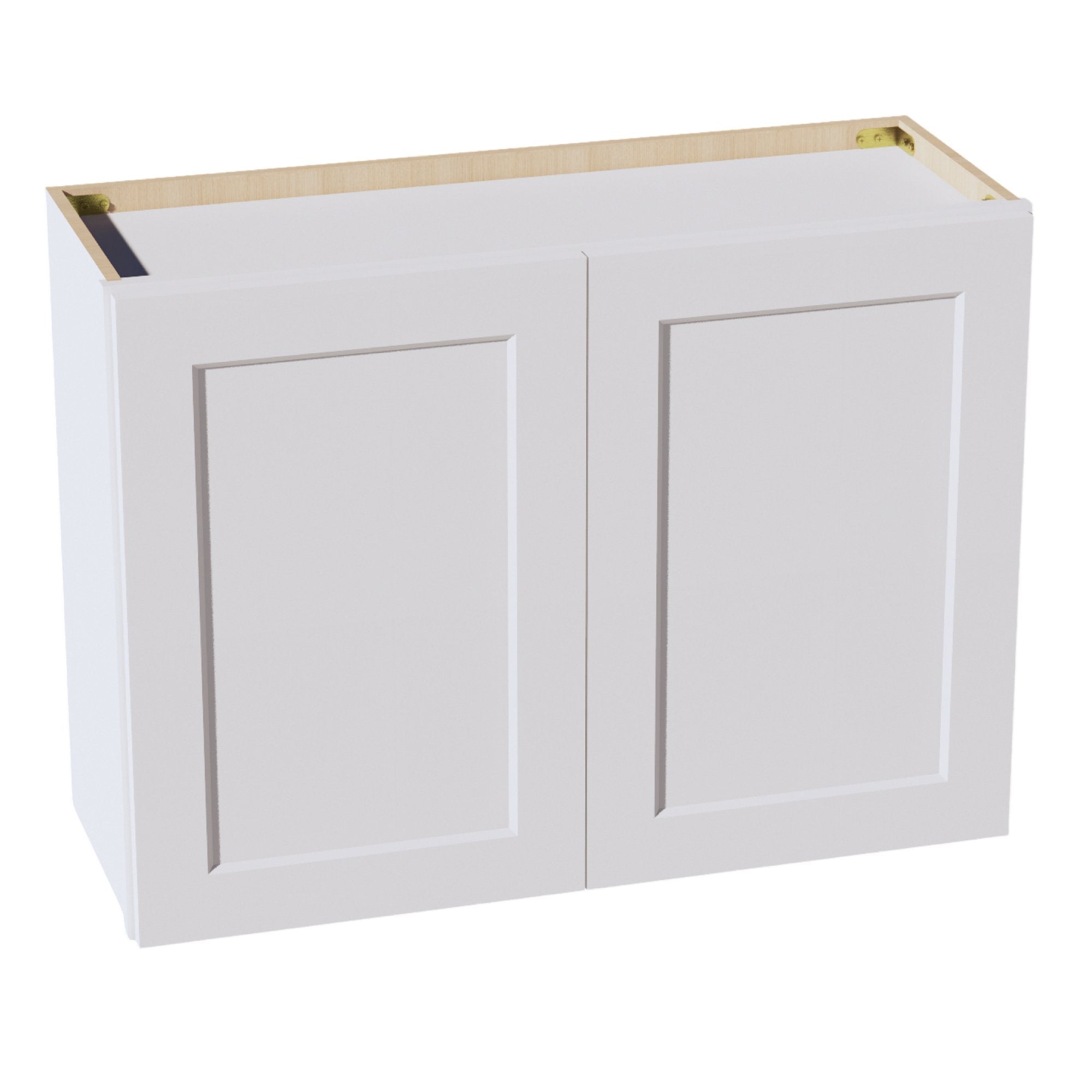 HF-W3324: Frost White Shaker 33"W x 24"H 2 Doors Standard Wall Bridge Cabinet