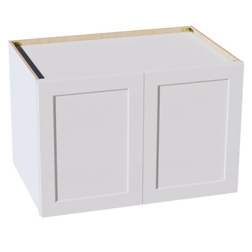 HF-W332424: Frost White Shaker 33"W x 24"H x 24"D 2 Doors & 1 Shelf Standard Bridge Wall Cabinet