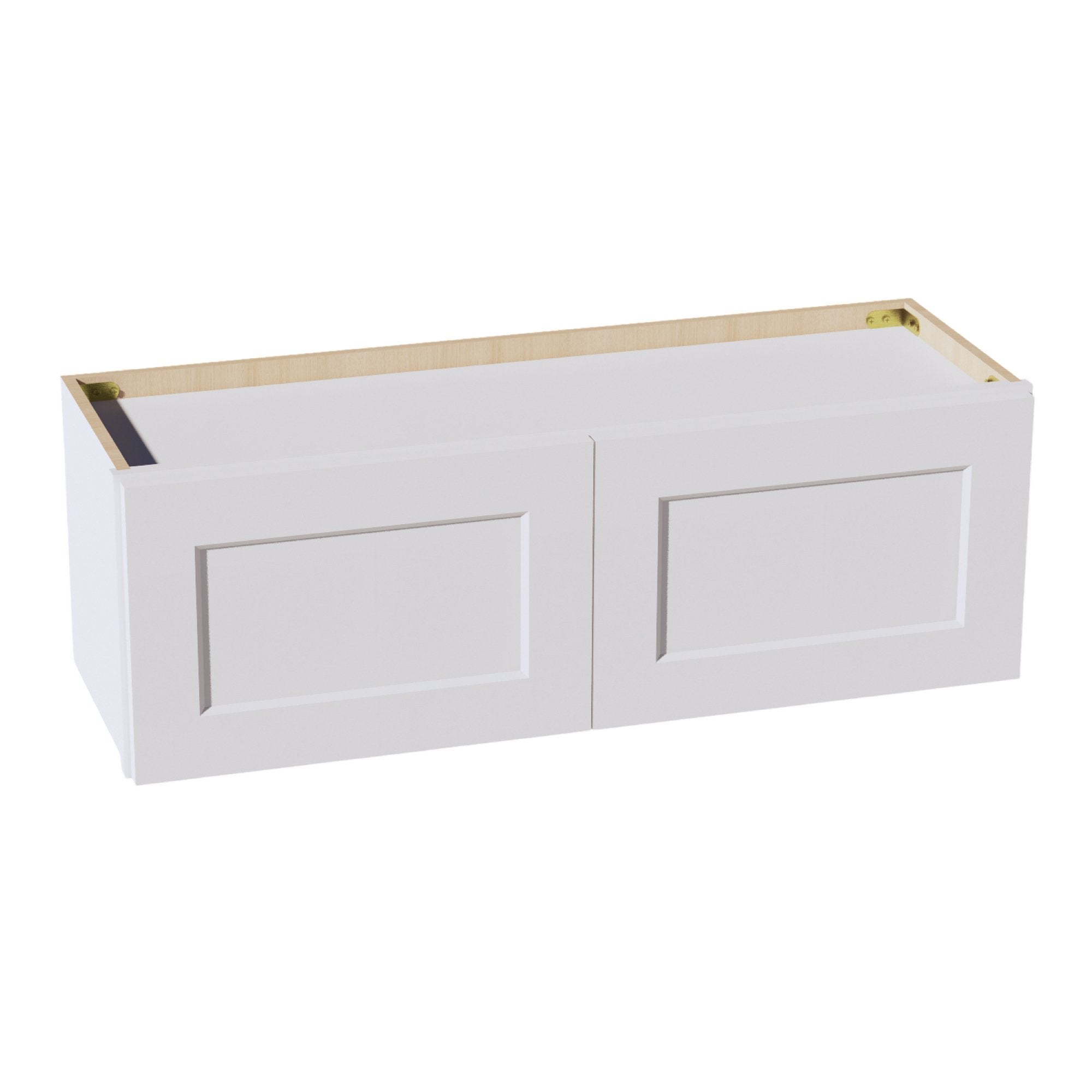 HF-W3612: Frost White Shaker 36"W x 12"H 2 Doors Standard Wall Bridge Cabinet