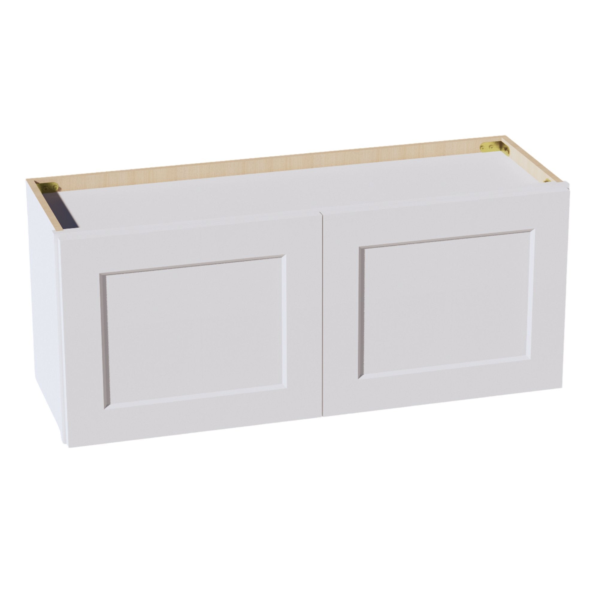 HF-W3615: Frost White Shaker 36"W x 15"H 2 Doors Standard Wall Bridge Cabinet