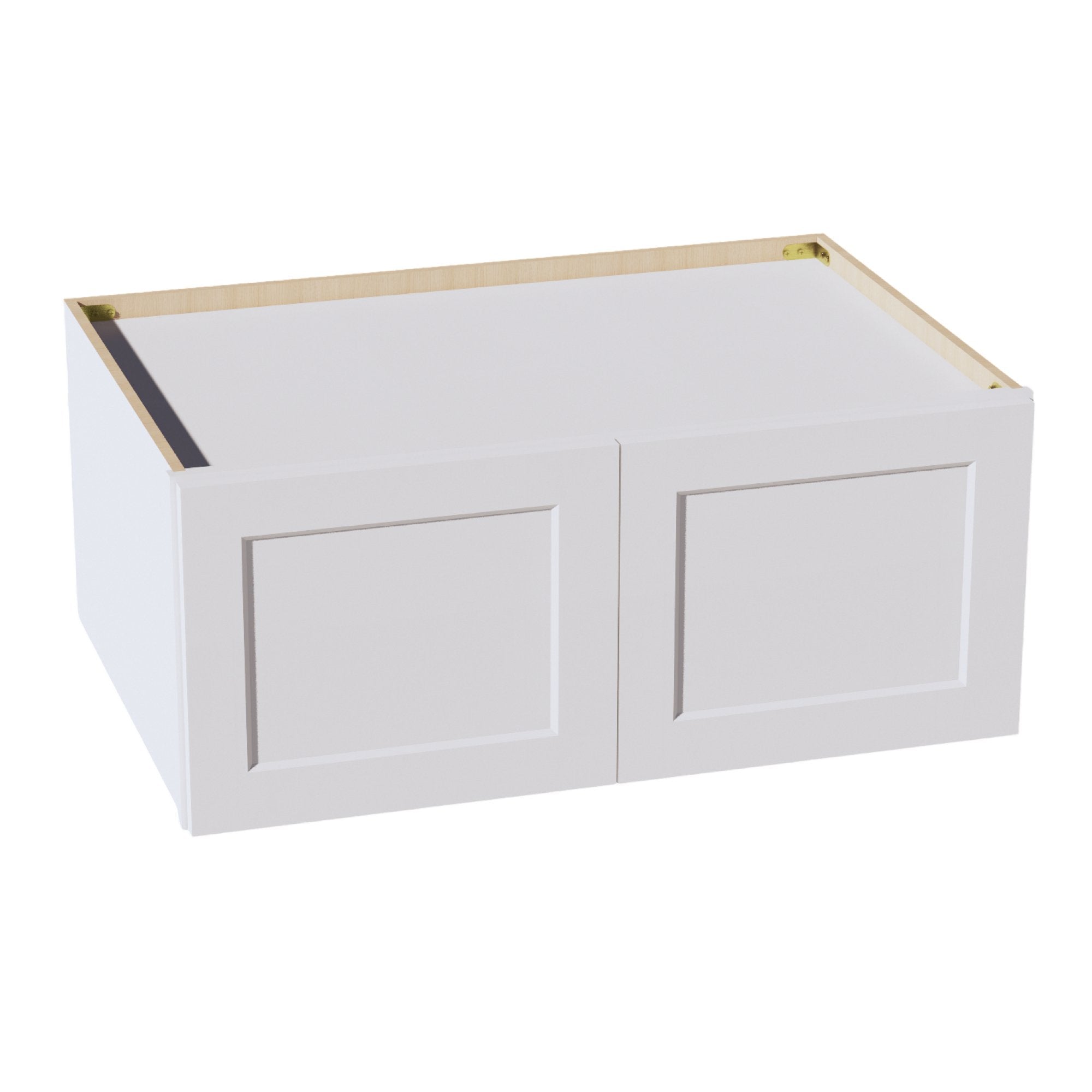HF-W361524: Frost White Shaker 36"W x 15"H x 24"D 2 Doors Standard Bridge Wall Cabinet