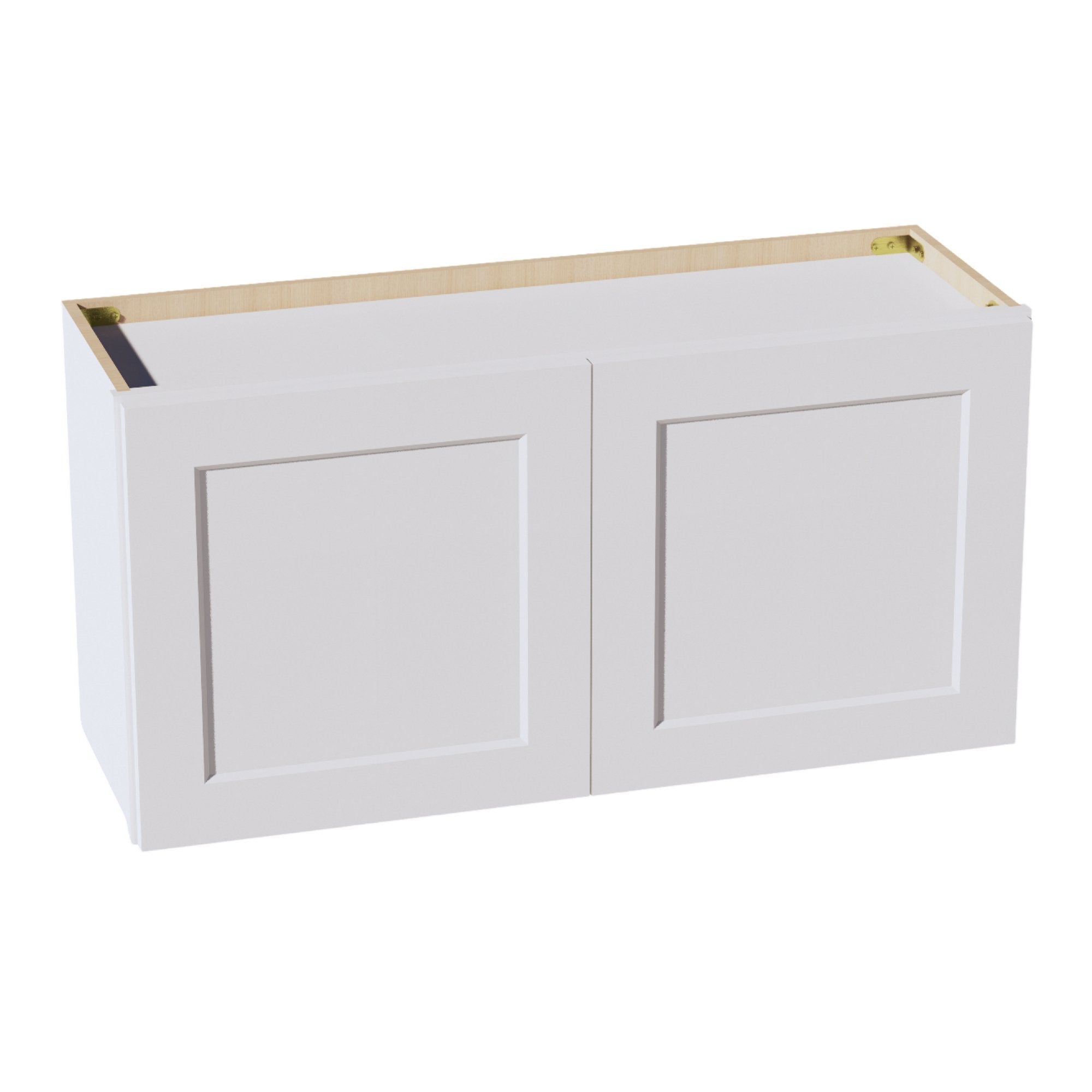 HF-W3618: Frost White Shaker 36"W x 18"H 2 Doors Standard Wall Bridge Cabinet
