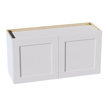 HF-W3618: Frost White Shaker 36"W x 18"H 2 Doors Standard Wall Bridge Cabinet