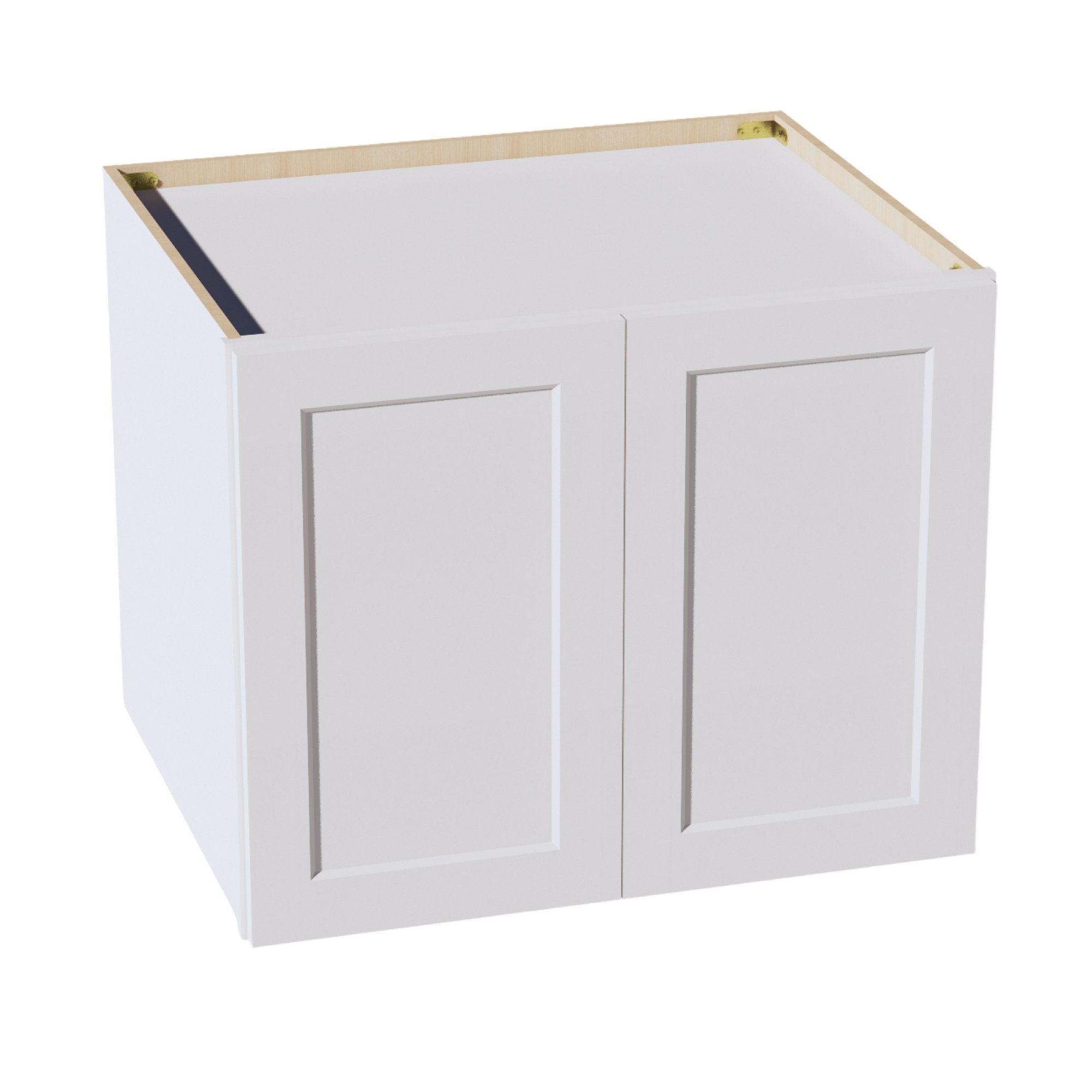 HF-W362124: Frost White Shaker 36"W x 21"H x 24"D 2 Doors & 1 Shelf Standard Bridge Wall Cabinet