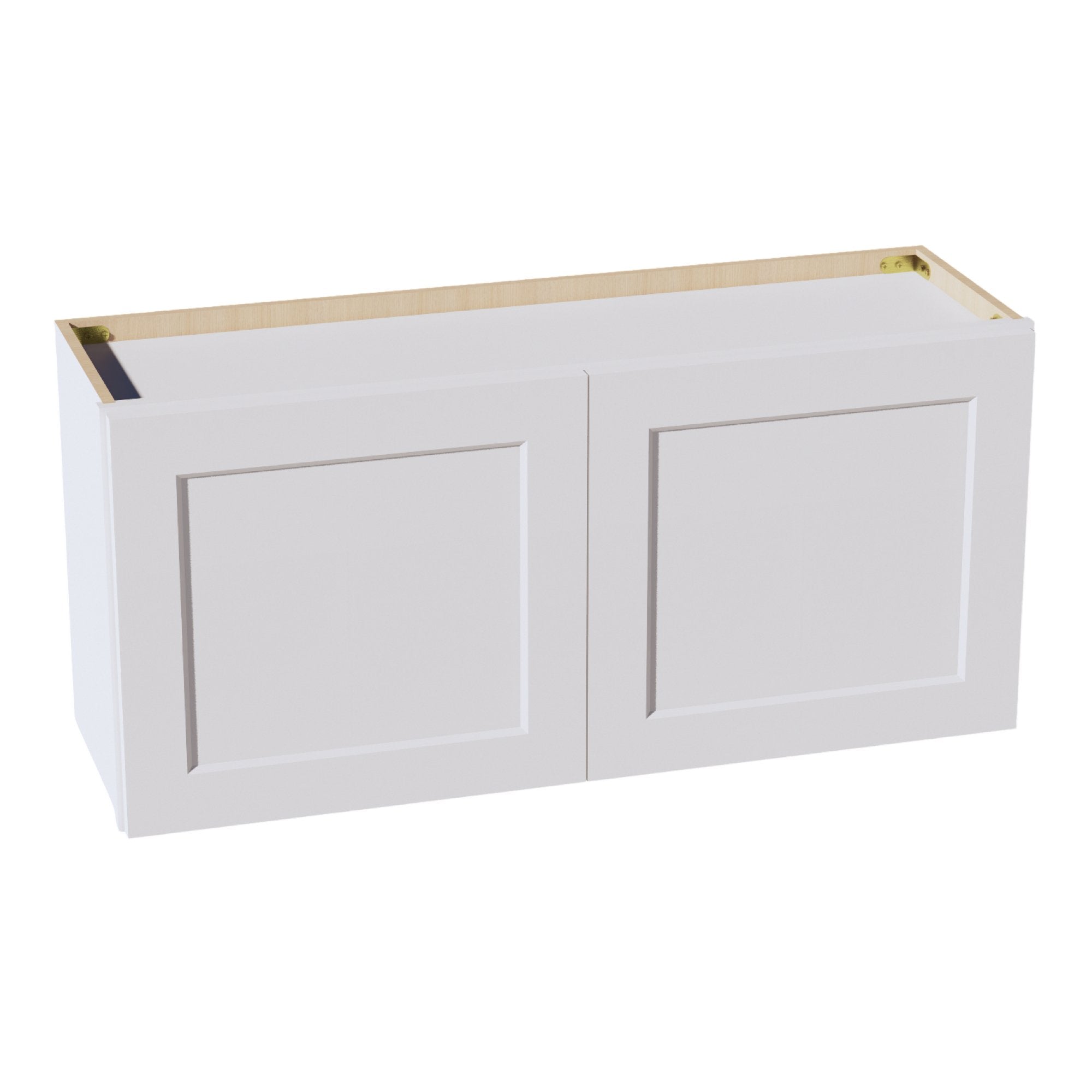 HF-W3918: Frost White Shaker 39"W x 18"H 2 Doors Standard Wall Bridge Cabinet