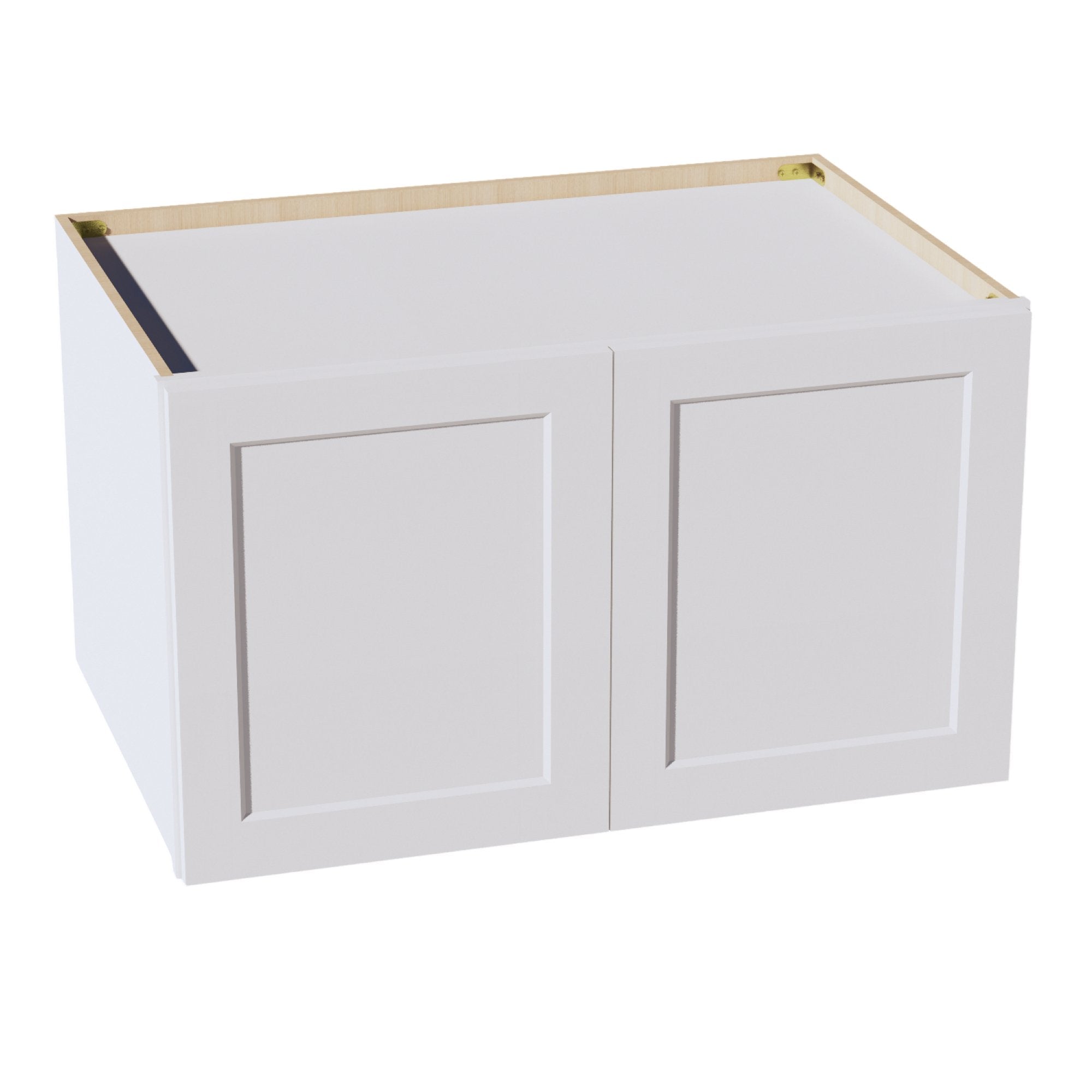 HF-W392424: Frost White Shaker 39"W x 24"H x 24"D 2 Doors & 1 Shelf Standard Bridge Wall Cabinet