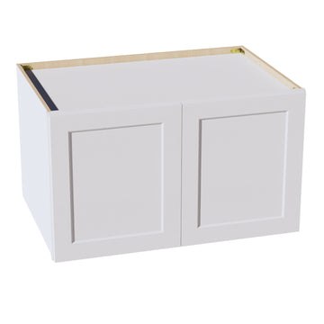 HF-W392424: Frost White Shaker 39"W x 24"H x 24"D 2 Doors & 1 Shelf Standard Bridge Wall Cabinet