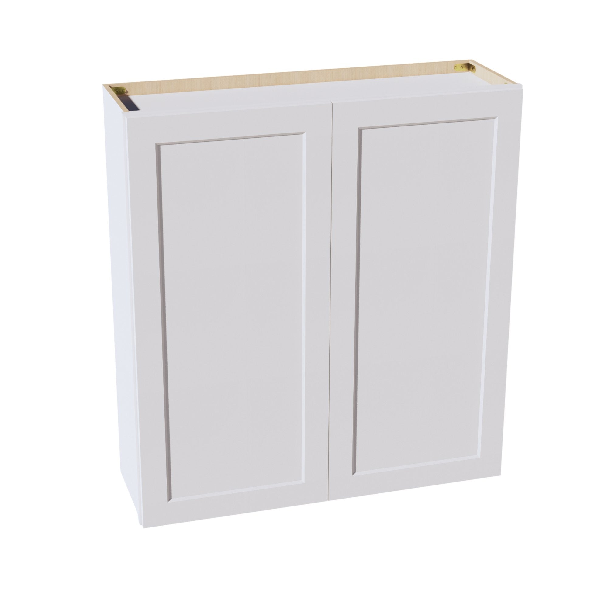 HF-W3942: Frost White Shaker 39"W x 42"H 2 Doors & 3 Shelves Standard Wall Cabinet