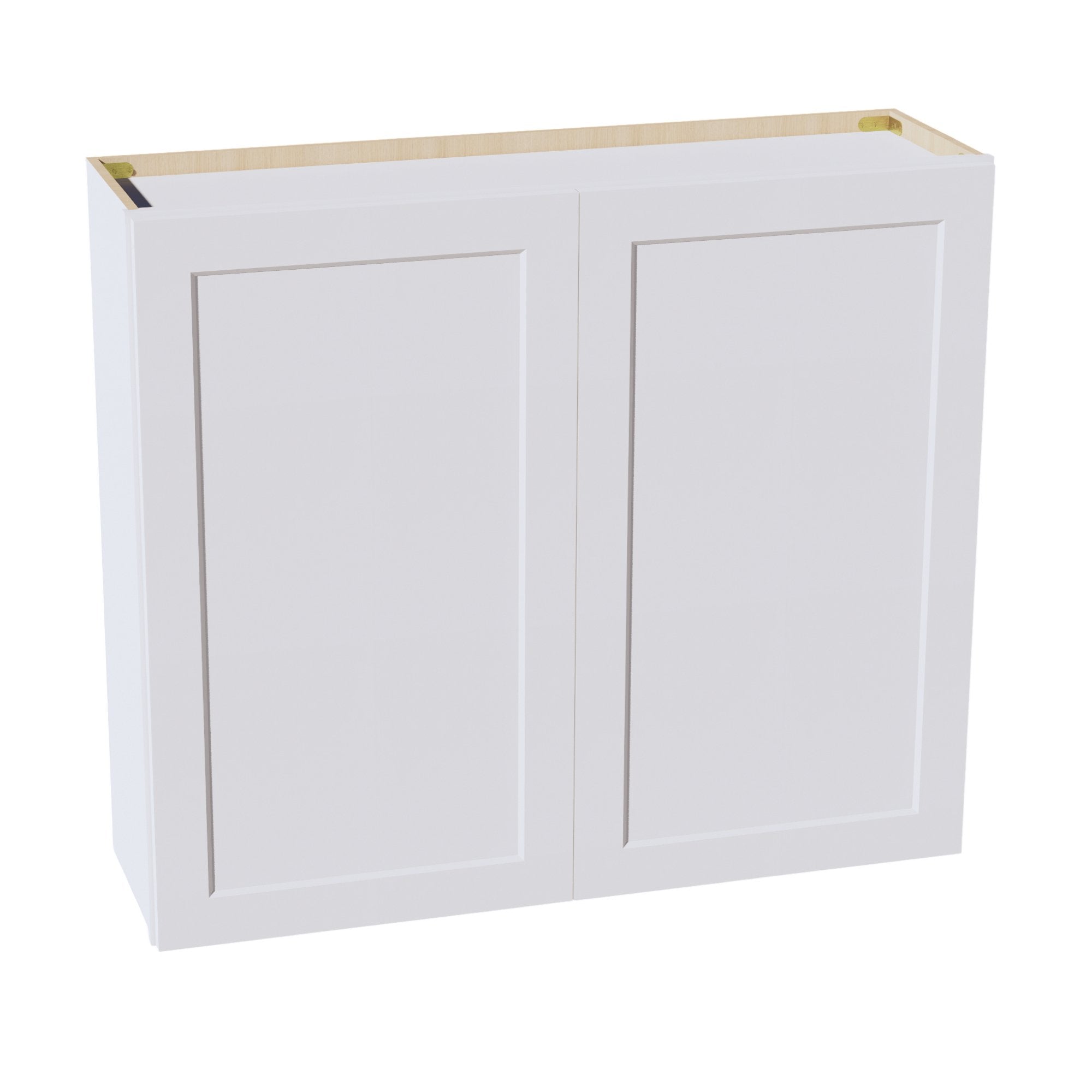 HF-W4236: Frost White Shaker 42"W x 36"H 2 Doors & 2 Shelves Standard Wall Cabinet