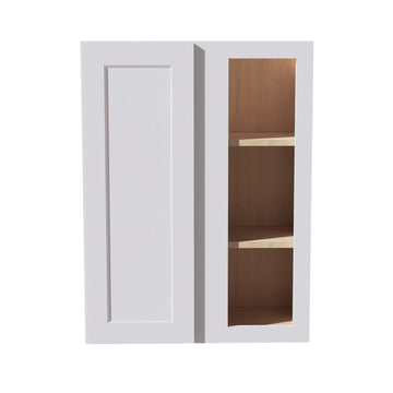 HF-WBC2736: Frost White Shaker 27"W x 36"H 1 Door & 2 Shelves Wall Blind Corner Cabinets