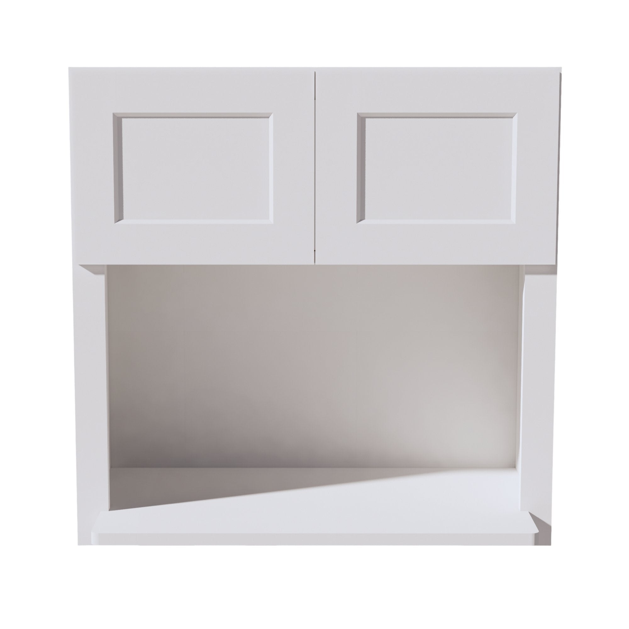 HF-WM3030: Frost White Shaker 30"W x 30"H 2 Doors Wall Built-in Microwave Cabinets