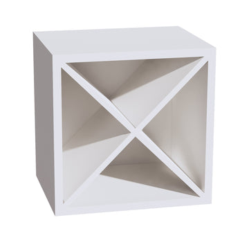 HF-WR1515: Frost White Shaker 15"W x 15"H x 12"D Wall Wine Rack Incl. Shelf