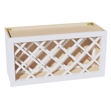 HF-WR3015: Frost White Shaker 30"W x 15"H x 12"D Wall Wine Rack Incl. Shelf