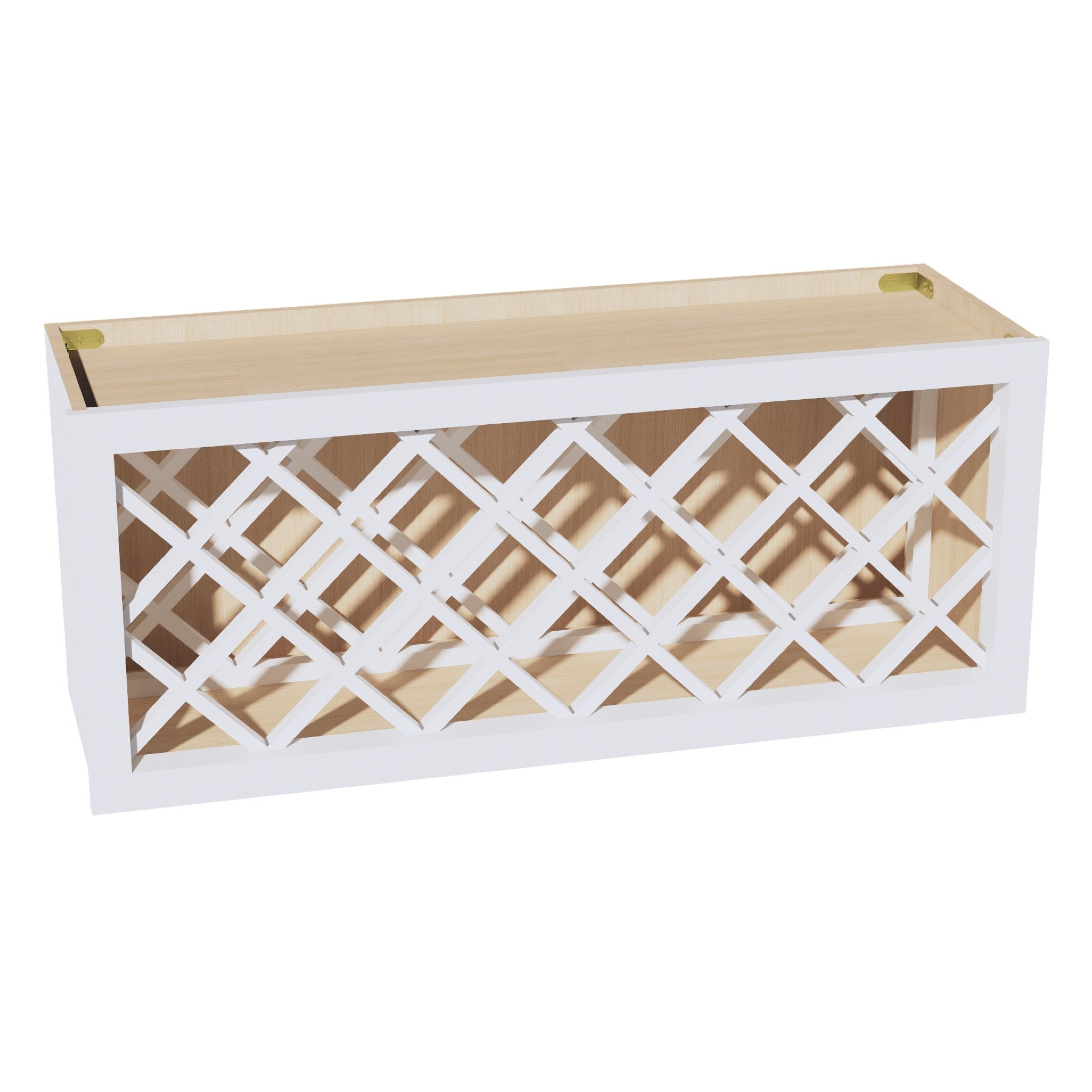 HF-WR3615: Frost White Shaker 36"W x 15"H x 12"D Wall Wine Rack Incl. Shelf