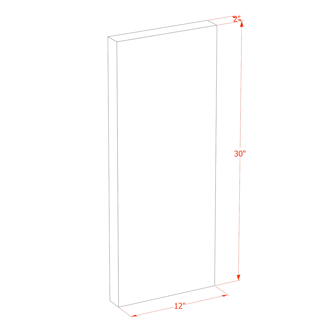HG-FLS30: Dark Gray Shaker 30"W x 2"H x 12"D Flat Shelf