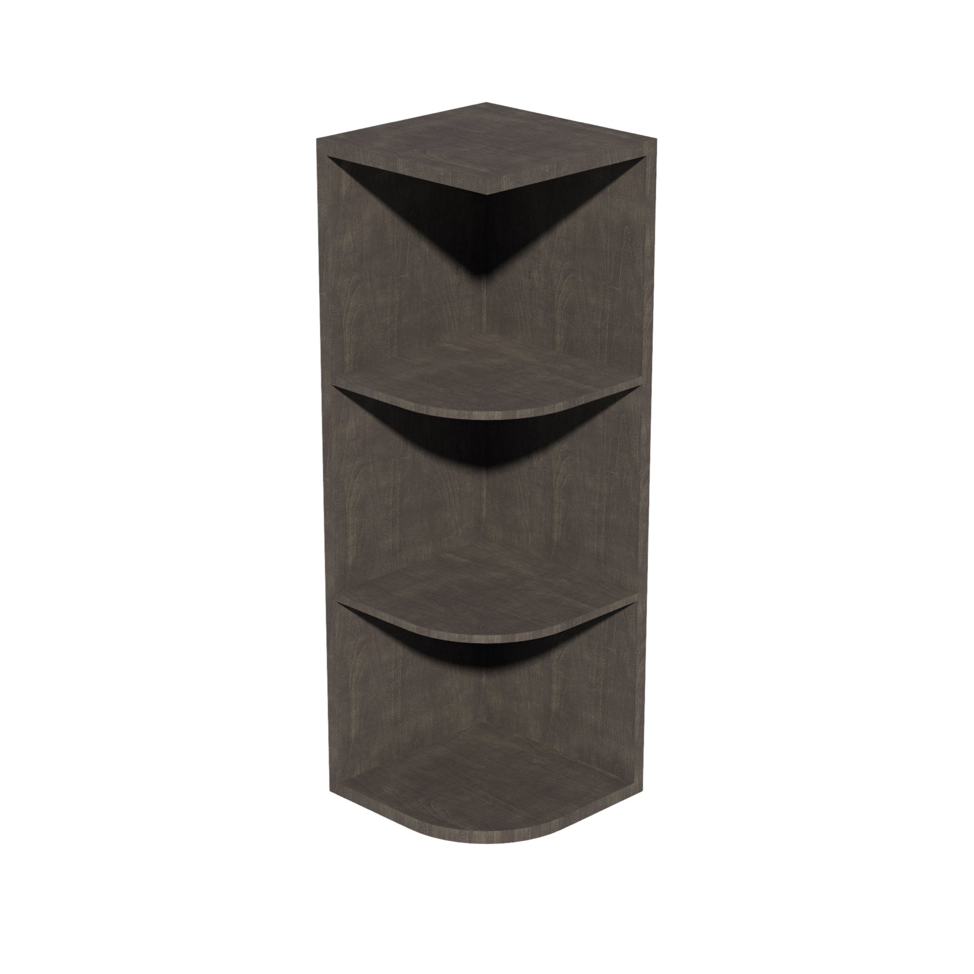 HG-OE1236: Dark Gray Shaker 12"W x 36"H 4 Shelves Wall End Shelf Cabinet