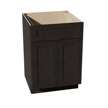 HG-SB24: Dark Gray Shaker 24" 2 Doors 1 False Drawer Sink Base Cabinet