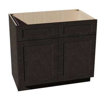 HG-SB39: Dark Gray Shaker 39" 2 Doors 2 False Drawers Sink Base Cabinet