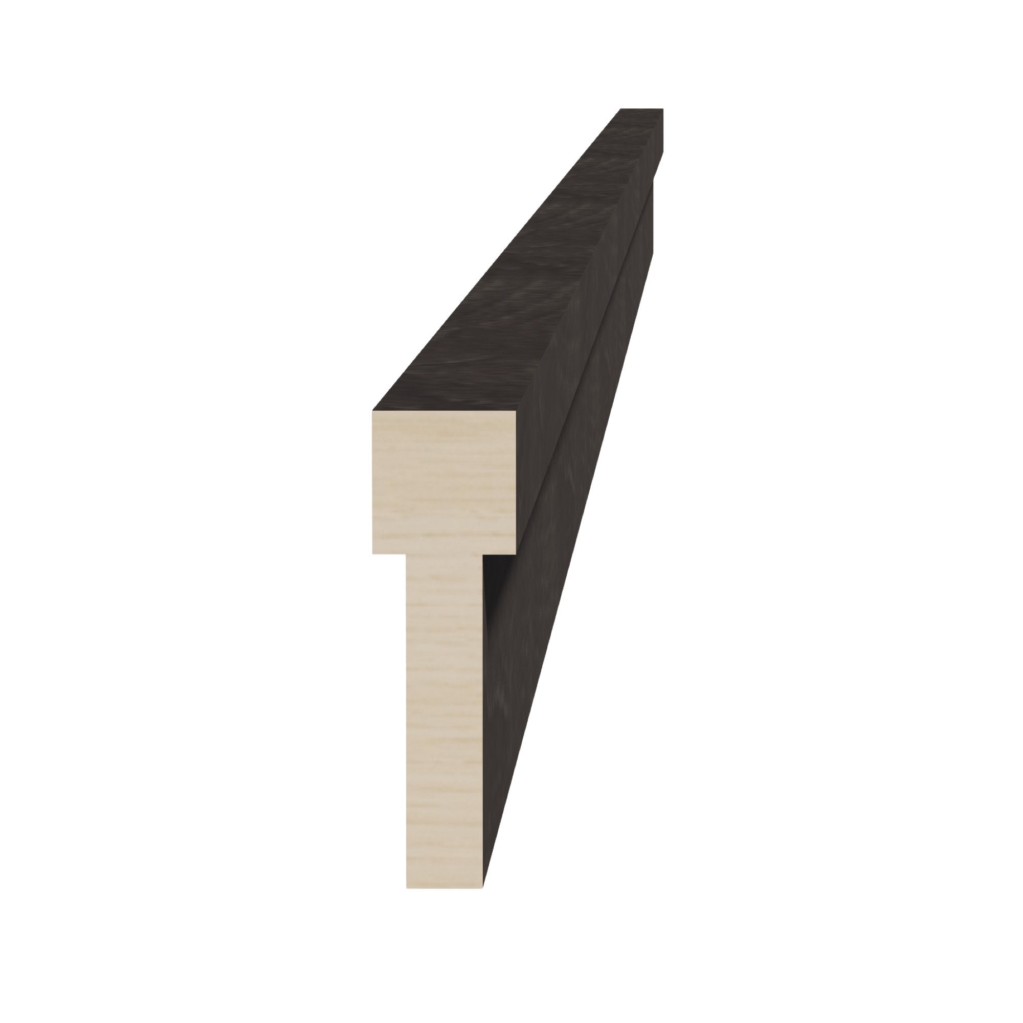 HG-STKM8: Dark Gray Shaker 96"W x 2-1/2"H x 3/4"D Stacking Molding
