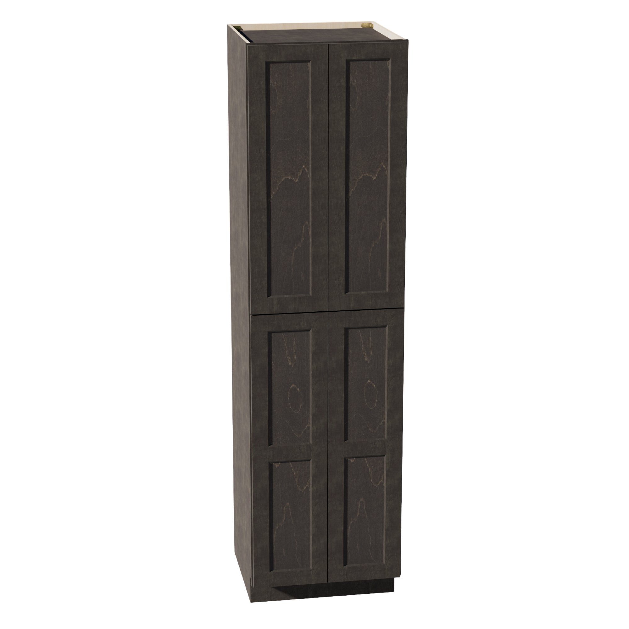 HG-TP2490: Dark Gray Shaker 24"W x 90"H x 24"D 4 Door & 5 Shelves Tall Shelf Pantry Cabinets