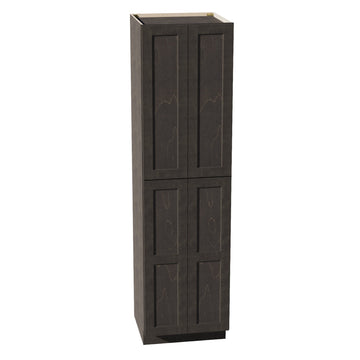 HG-TP2490: Dark Gray Shaker 24"W x 90"H x 24"D 4 Door & 5 Shelves Tall Shelf Pantry Cabinets