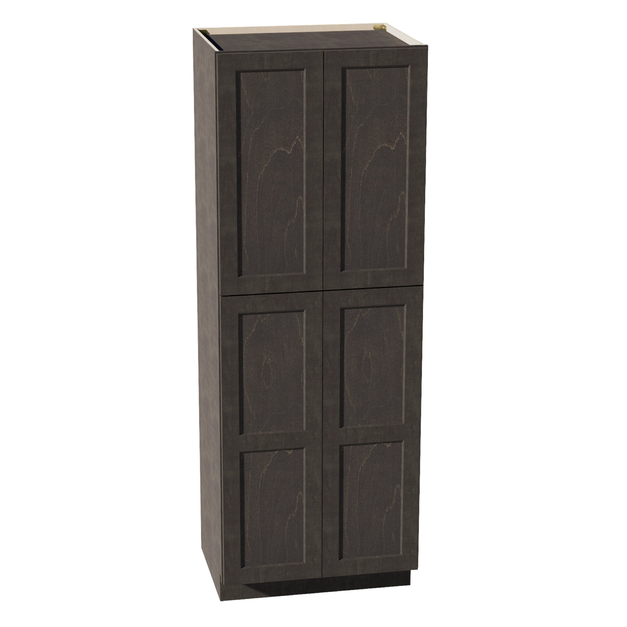HG-TP3084: Dark Gray Shaker 30"W x 84"H x 24"D 4 Door & 5 Shelves Tall Shelf Pantry Cabinets