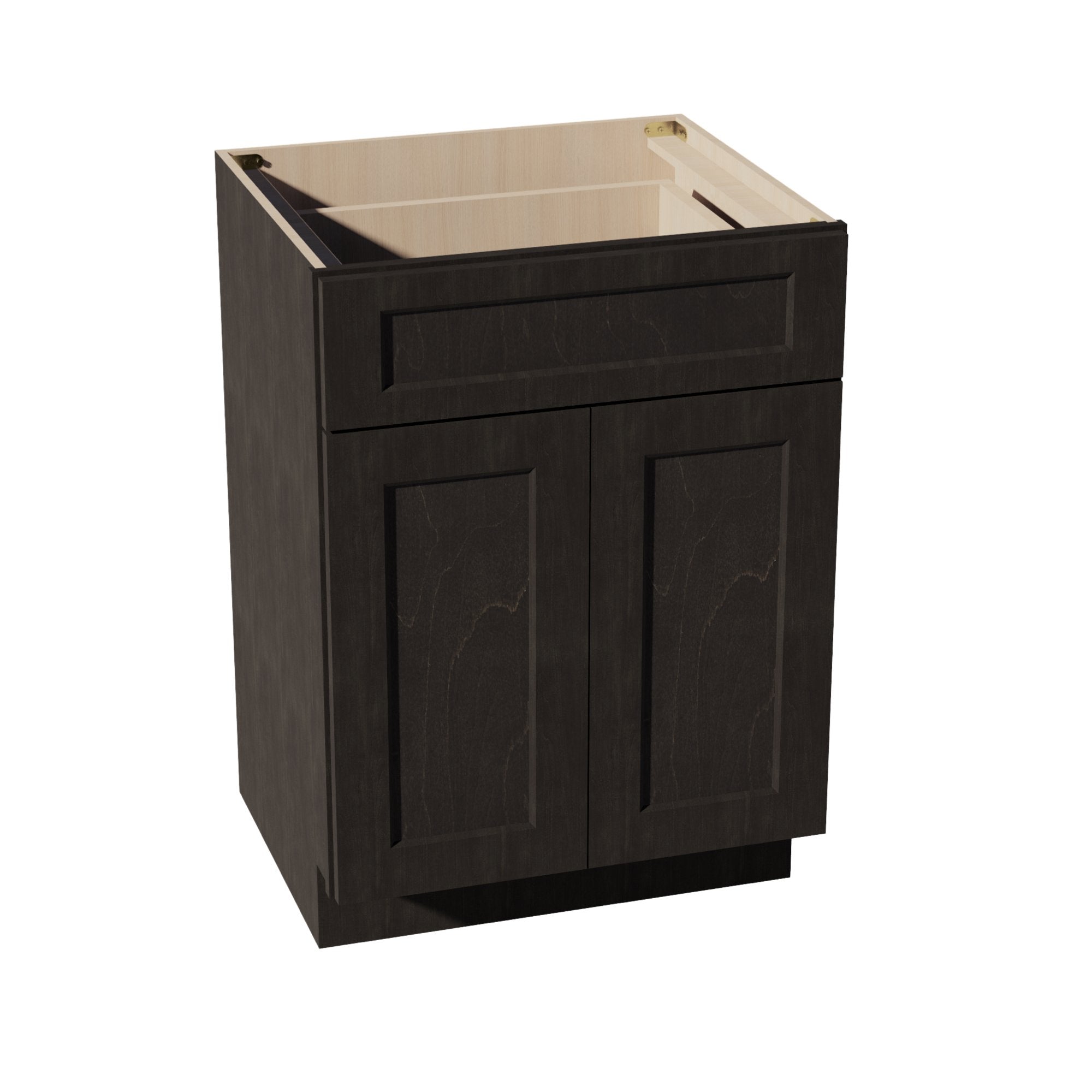 HG-VB2421: Dark Gray Shaker 24"W x 34-1/2"H x 21"D 2 Doors & 1 Drawer Double Door Vanity Base Cabinets