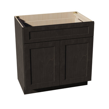 HG-VB3321: Dark Gray Shaker 33"W x 34-1/2"H x 21"D 2 Doors & 1 Drawer Double Door Vanity Base Cabinets