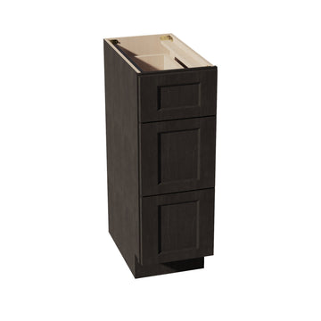 HG-VDB1221: Dark Gray Shaker 12"W x 34-1/2"H x 21"D  3 Drawers Vanity Base Cabinets