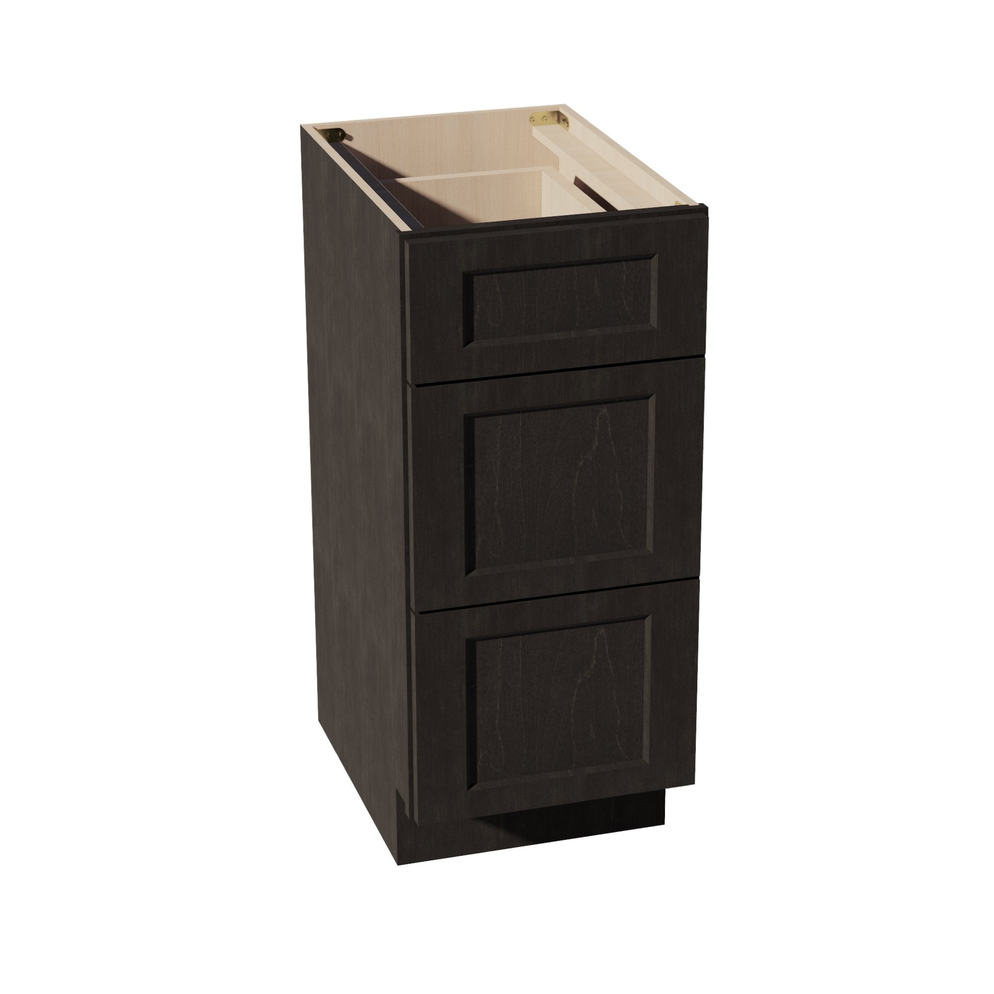 HG-VDB1521: Dark Gray Shaker 15"W x 34-1/2"H x 21"D  3 Drawers Vanity Base Cabinets