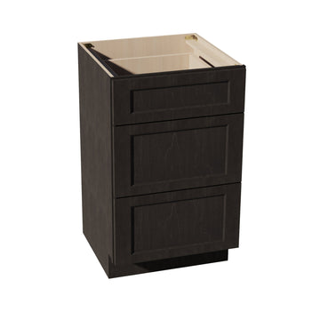 HG-VDB2121: Dark Gray Shaker 21"W x 34-1/2"H x 21"D  3 Drawers Vanity Base Cabinets