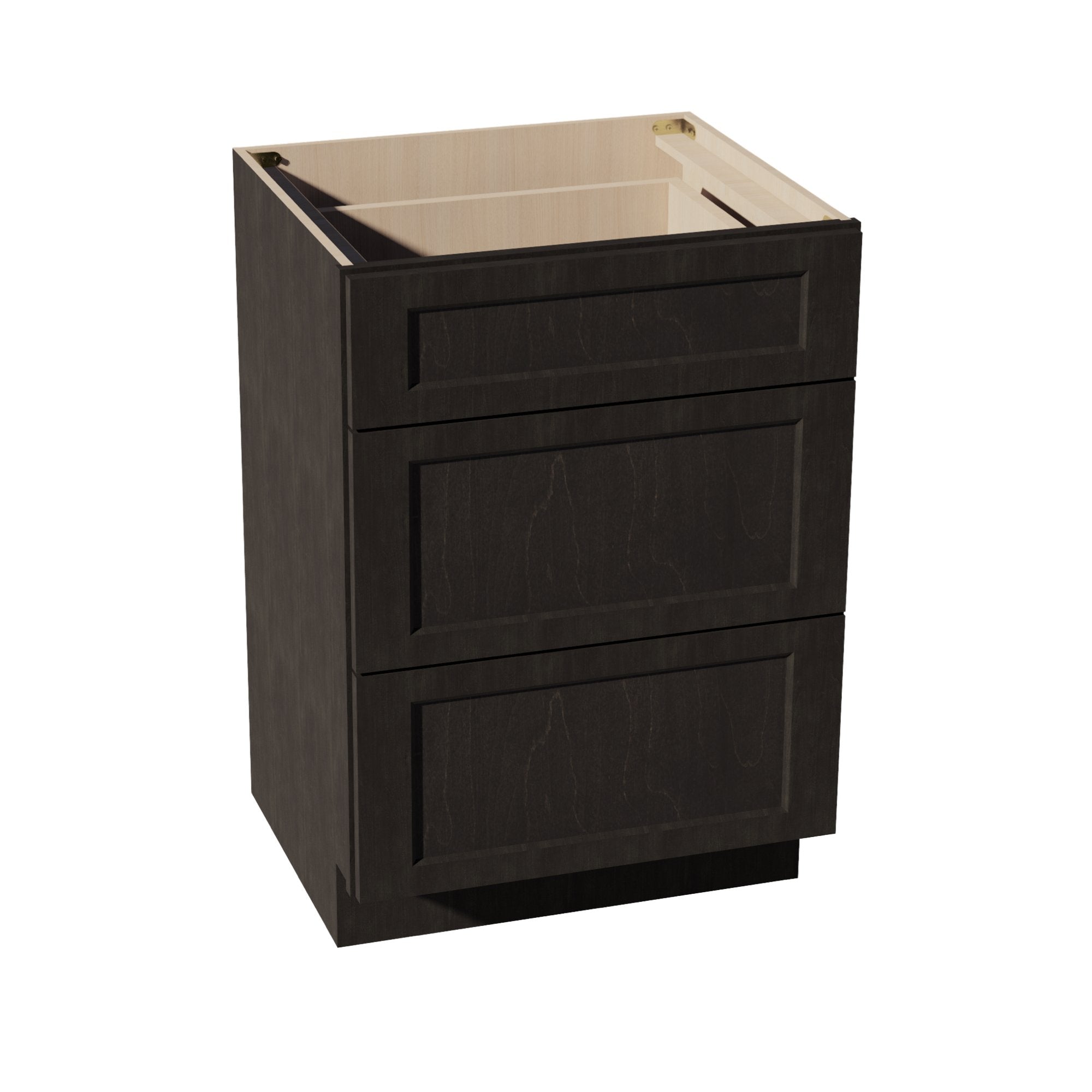 HG-VDB2421: Dark Gray Shaker 24"W x 34-1/2"H x 21"D  3 Drawers Vanity Base Cabinets