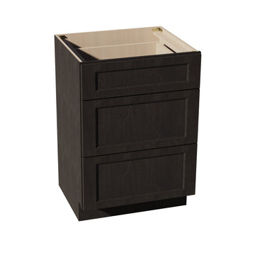 HG-VDB2421: Dark Gray Shaker 24"W x 34-1/2"H x 21"D  3 Drawers Vanity Base Cabinets