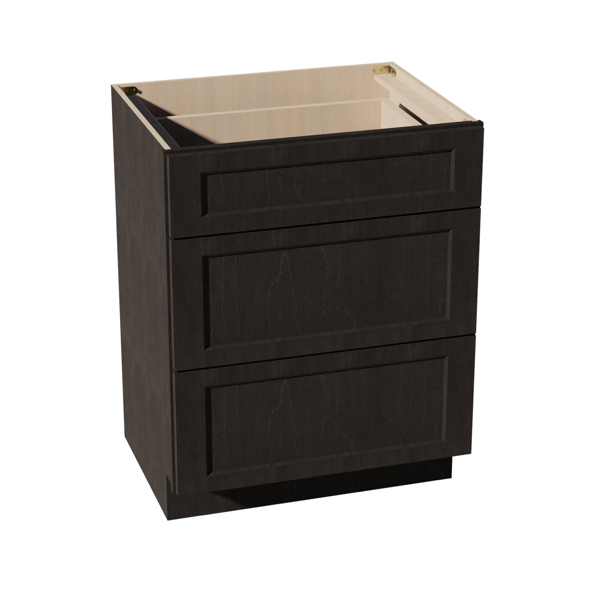 HG-VDB2721: Dark Gray Shaker 27"W x 34-1/2"H x 21"D  3 Drawers Vanity Base Cabinets