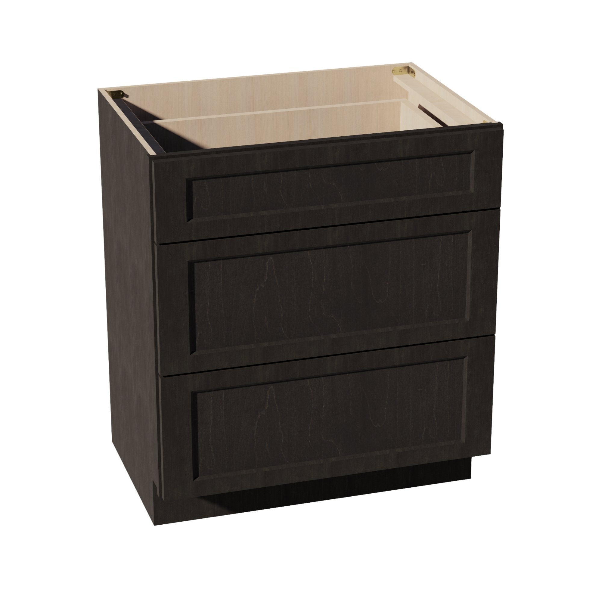 HG-VDB3021: Dark Gray Shaker 30"W x 34-1/2"H x 21"D  3 Drawers Vanity Base Cabinets