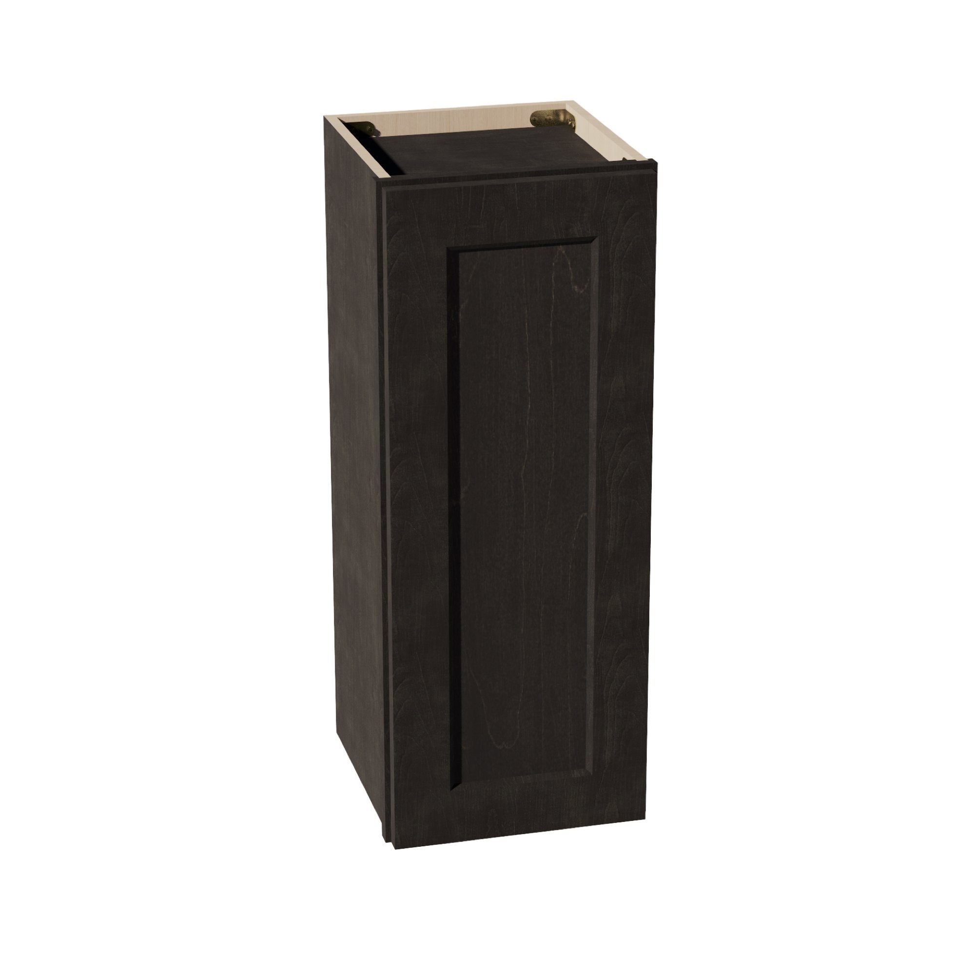 HG-W1230: Dark Gray Shaker 12"W x 30"H 1 Door & 2 Shelves Standard Wall Cabinet
