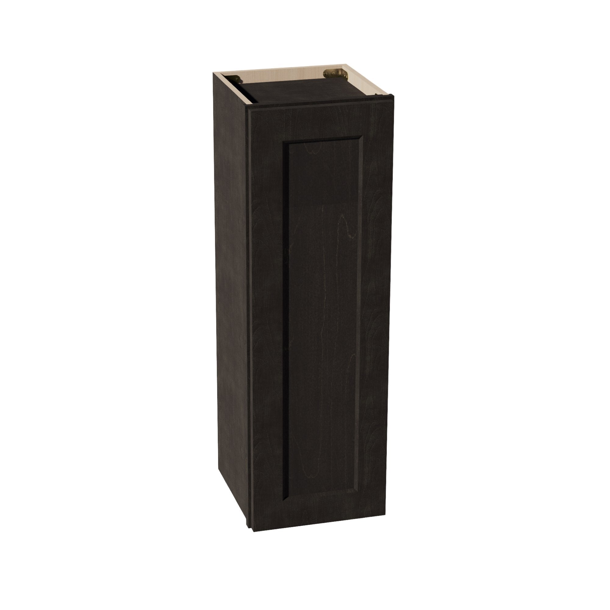 HG-W1236: Dark Gray Shaker 12"W x 36"H 1 Door & 2 Shelves Standard Wall Cabinet