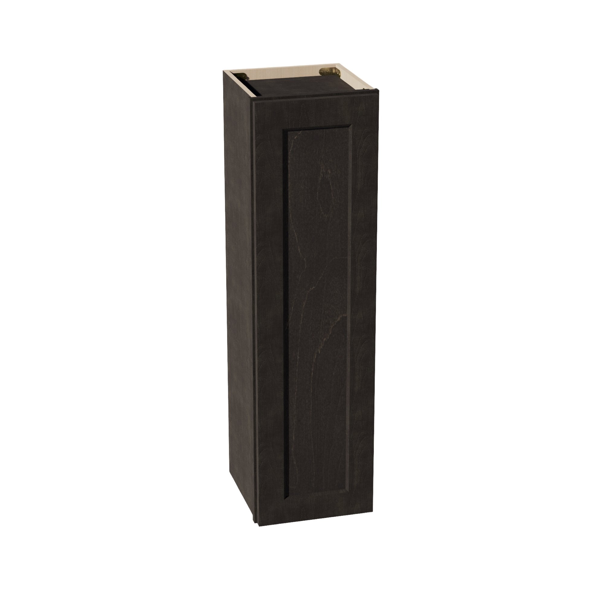 HG-W1242: Dark Gray Shaker 12"W x 42"H 1 Door & 3 Shelves Standard Wall Cabinet