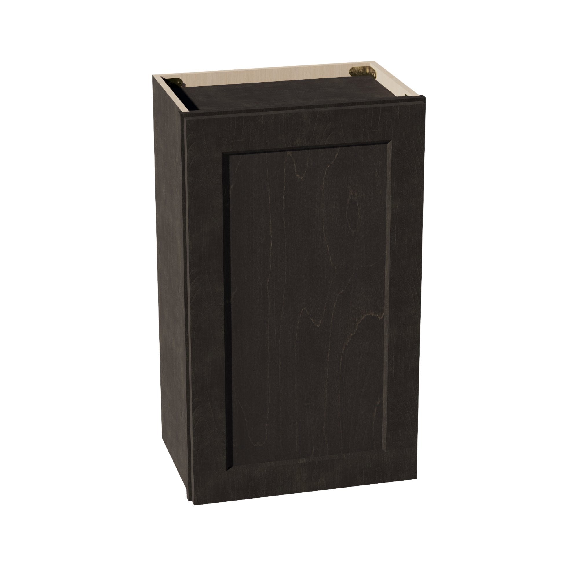 HG-W1830: Dark Gray Shaker 18"W x 30"H 1 Door & 2 Shelves Standard Wall Cabinet