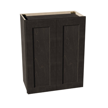 HG-W2430: Dark Gray Shaker 24"W x 30"H 2 Doors & 2 Shelves Standard Wall Cabinet
