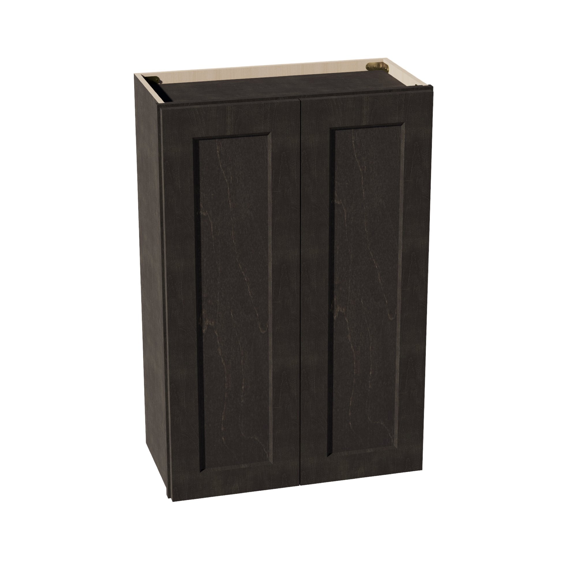 HG-W2436: Dark Gray Shaker 24"W x 36"H 2 Doors & 2 Shelves Standard Wall Cabinet