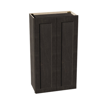 HG-W2442: Dark Gray Shaker 24"W x 42"H 2 Doors & 3 Shelves Standard Wall Cabinet