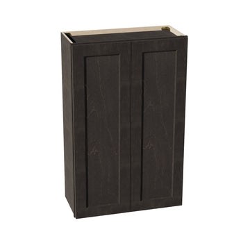 HG-W2742: Dark Gray Shaker 27"W x 42"H 2 Doors & 3 Shelves Standard Wall Cabinet