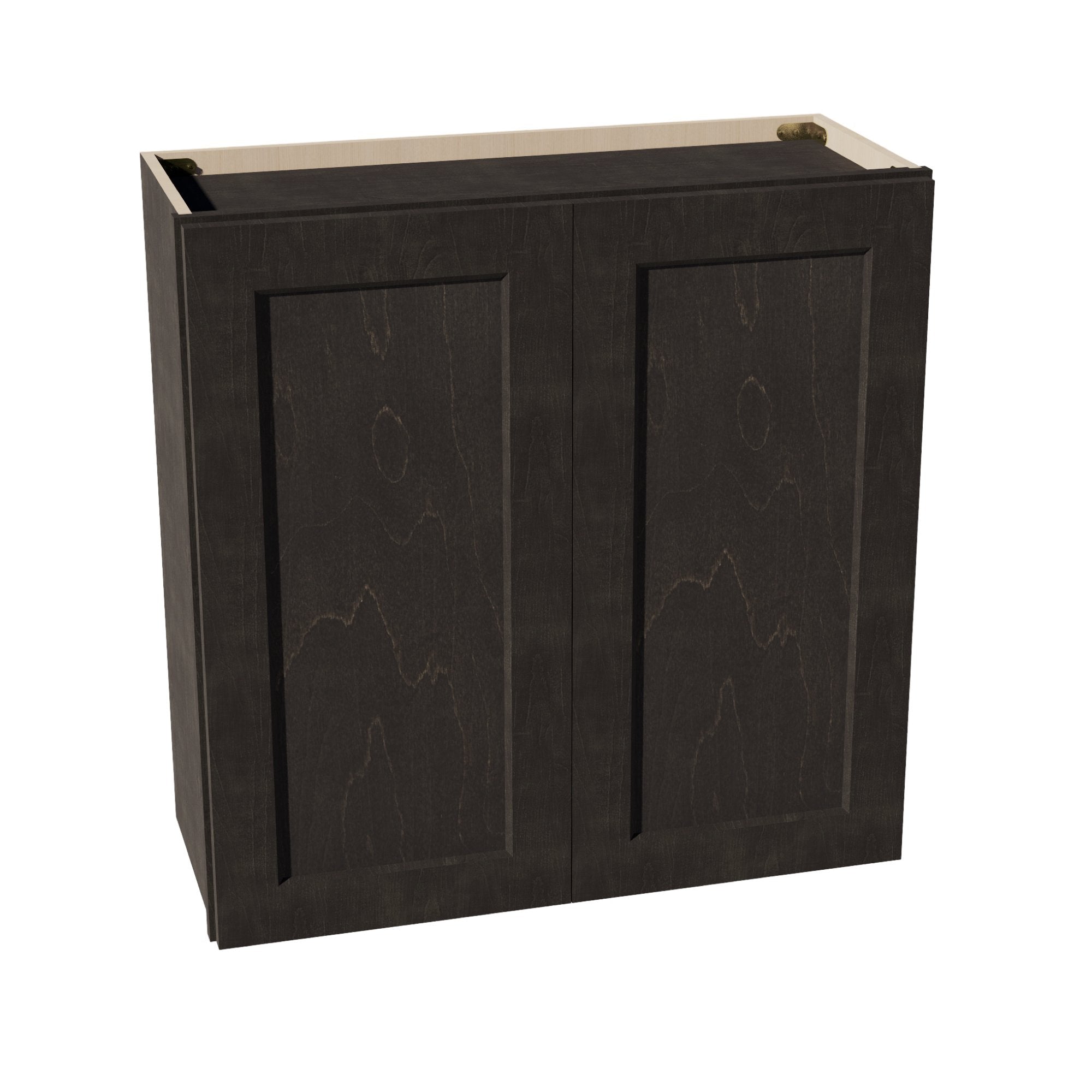 HG-W3030: Dark Gray Shaker 30"W x 30"H 2 Doors & 2 Shelves Standard Wall Cabinet